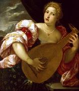 Young Woman Playing a Lute, MICHELI Parrasio